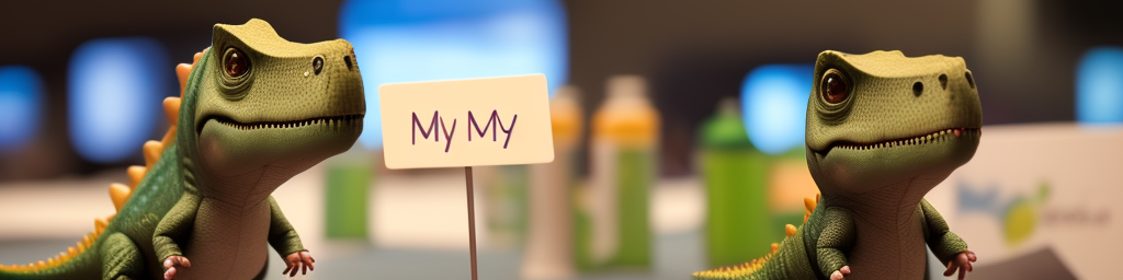 A bad AI generated image of two dinosaurs at a conference, one has a tag that identifies him by name. Both need to agree on this name in order to communicate effectively.